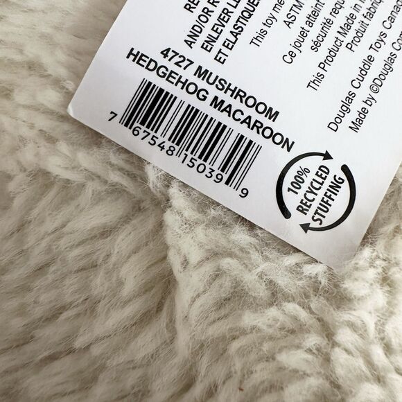 NWT Douglas Cuddle Toys Mushroom Hedgehog Macaroon Plush Toy Head 5” - Picture 4 of 5